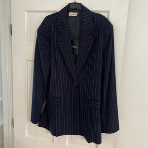 NICHOLAS Dark Blue Striped Women's Blazer